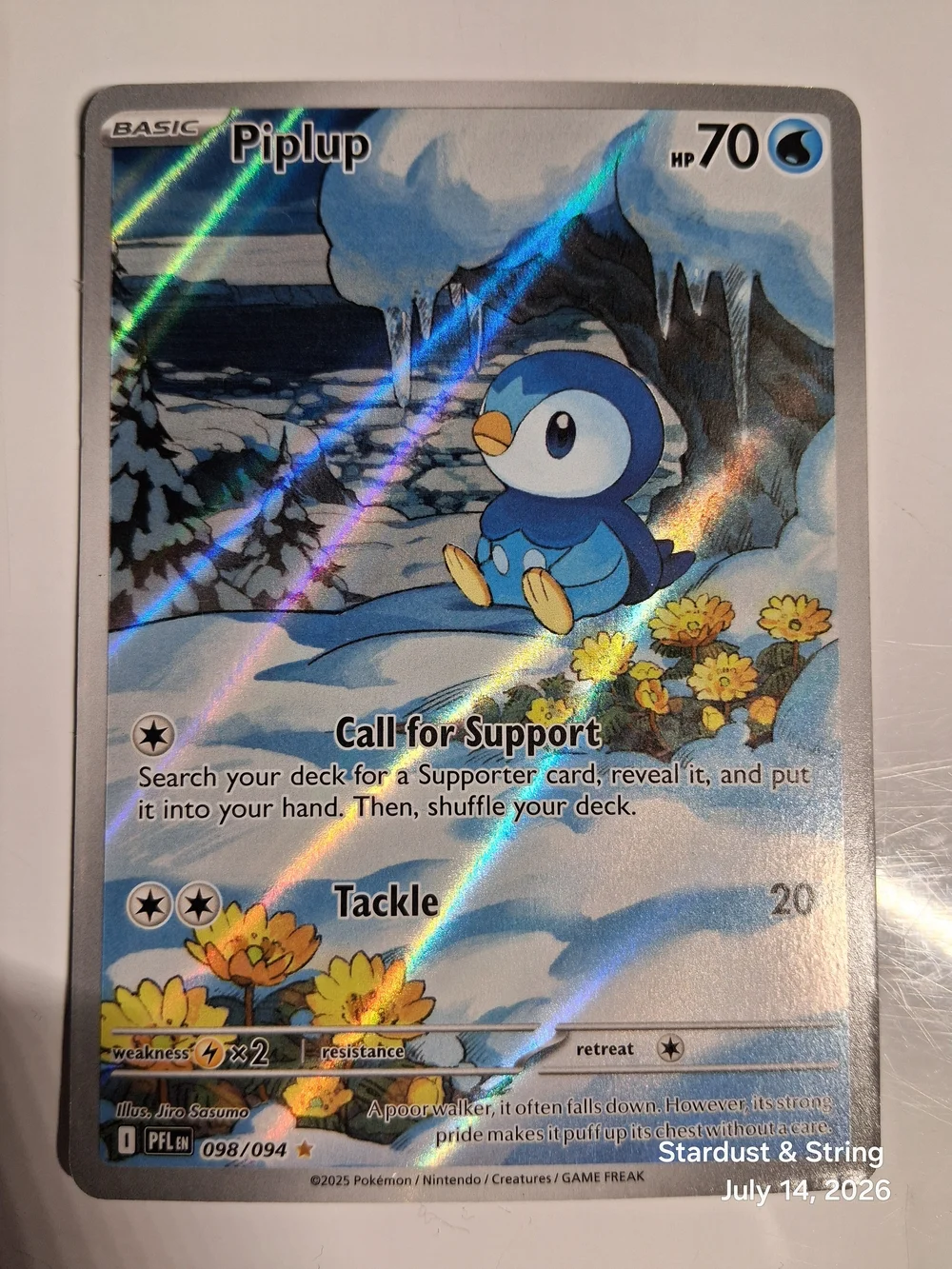Pokemon Piplup 098/094 Phantasmal Flames Illustration Rare Moderately Played